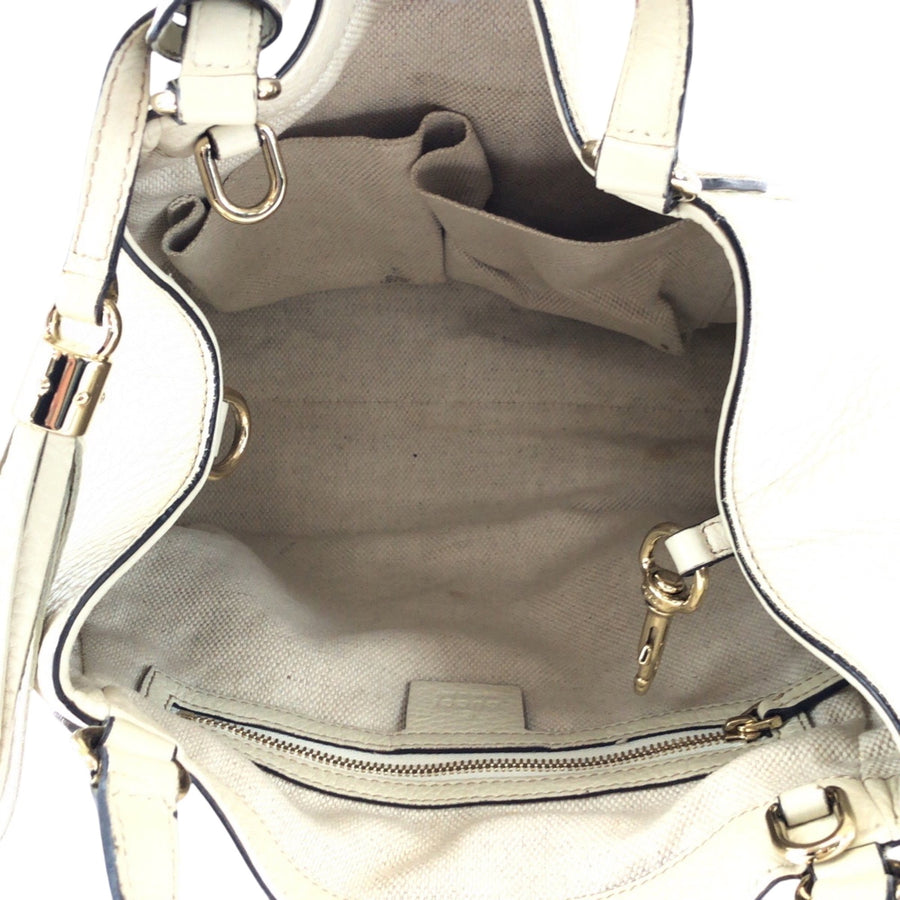Gucci Tote Bag Leather Zip Closure