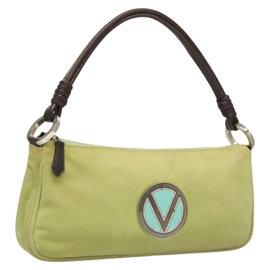 Valentino Suede Shoulder Bag with Logo Detail