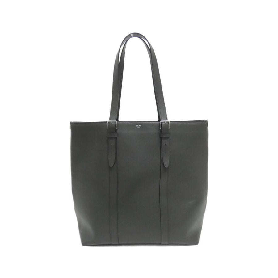 Celine Leather Tote Bag with Buckle Closure
