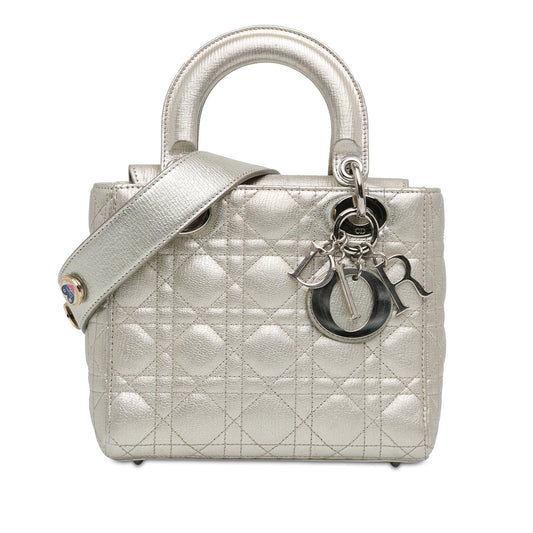 Dior Small Metallic Grained Calfskin Cannage My Abcdior Lady Dior