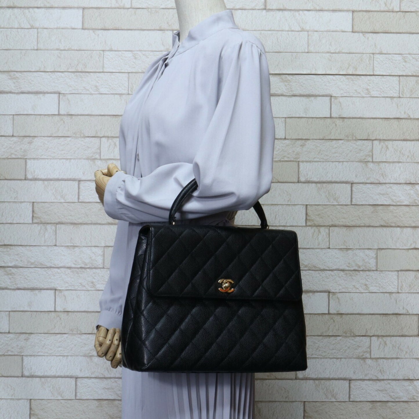 Chanel Black Leather Coco Mark