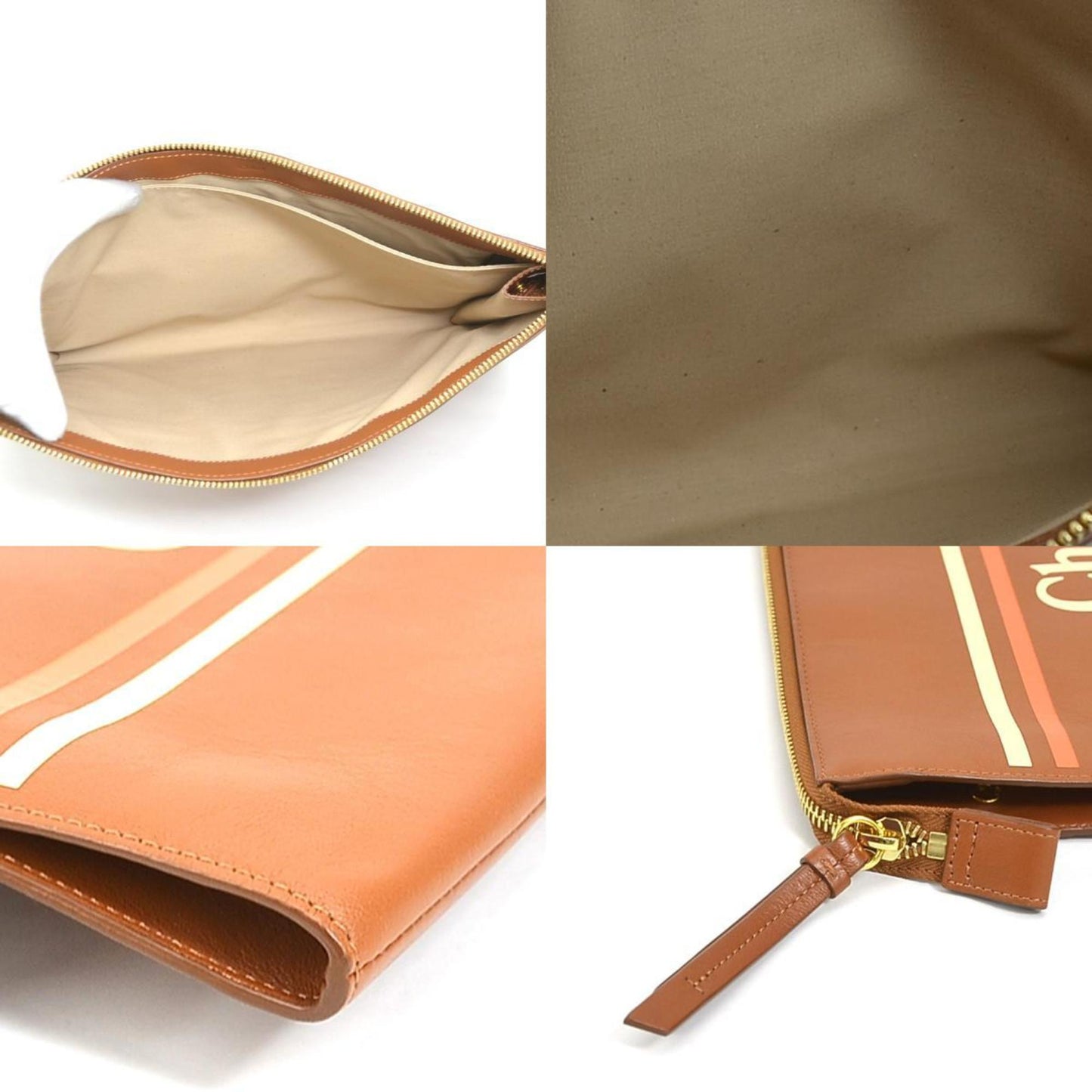 Chloé Brown Leather Clutch