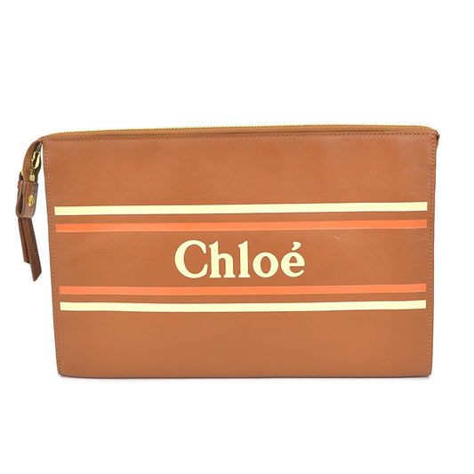 Chloé Brown Leather Clutch