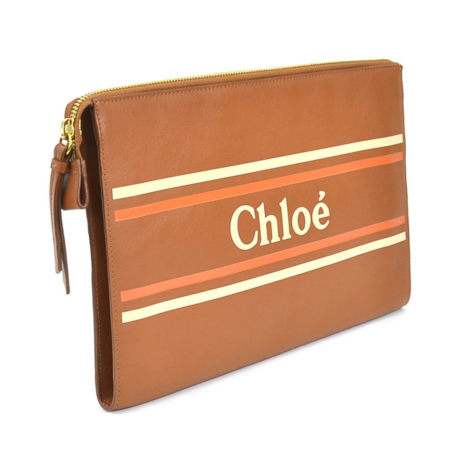 Chloé Brown Leather Clutch