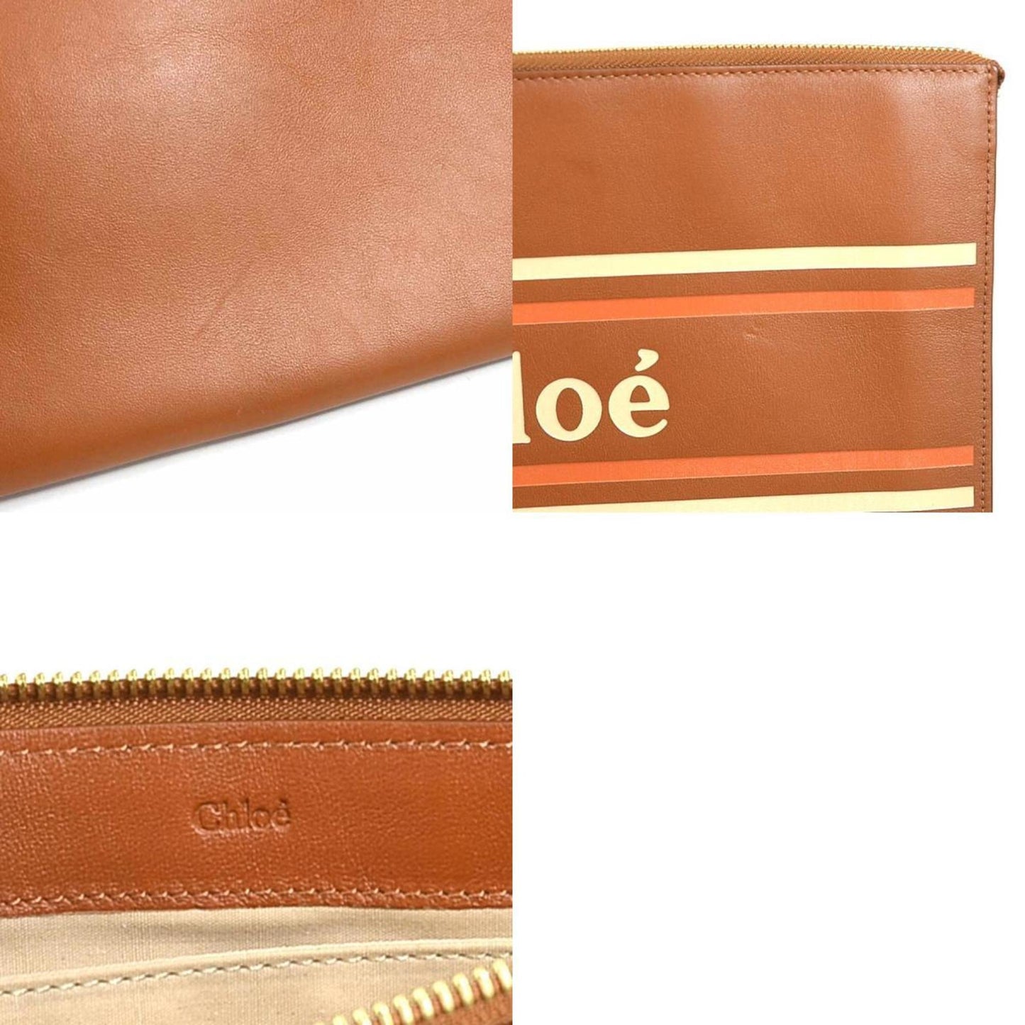 Chloé Brown Leather Clutch