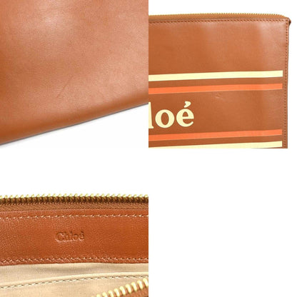Chloé Brown Leather Clutch