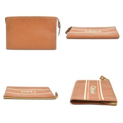 Chloé Brown Leather Clutch