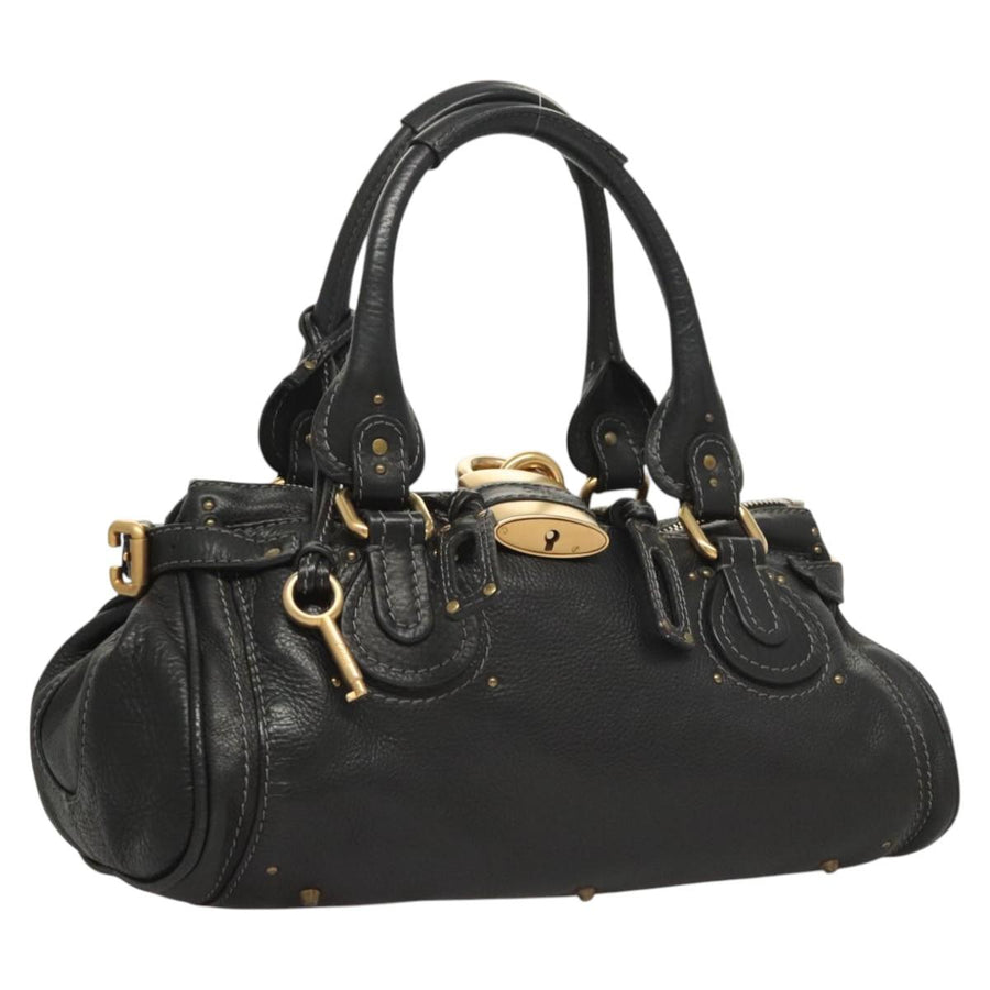 Chloe Leather Satchel with Top Handles and Secured Closure