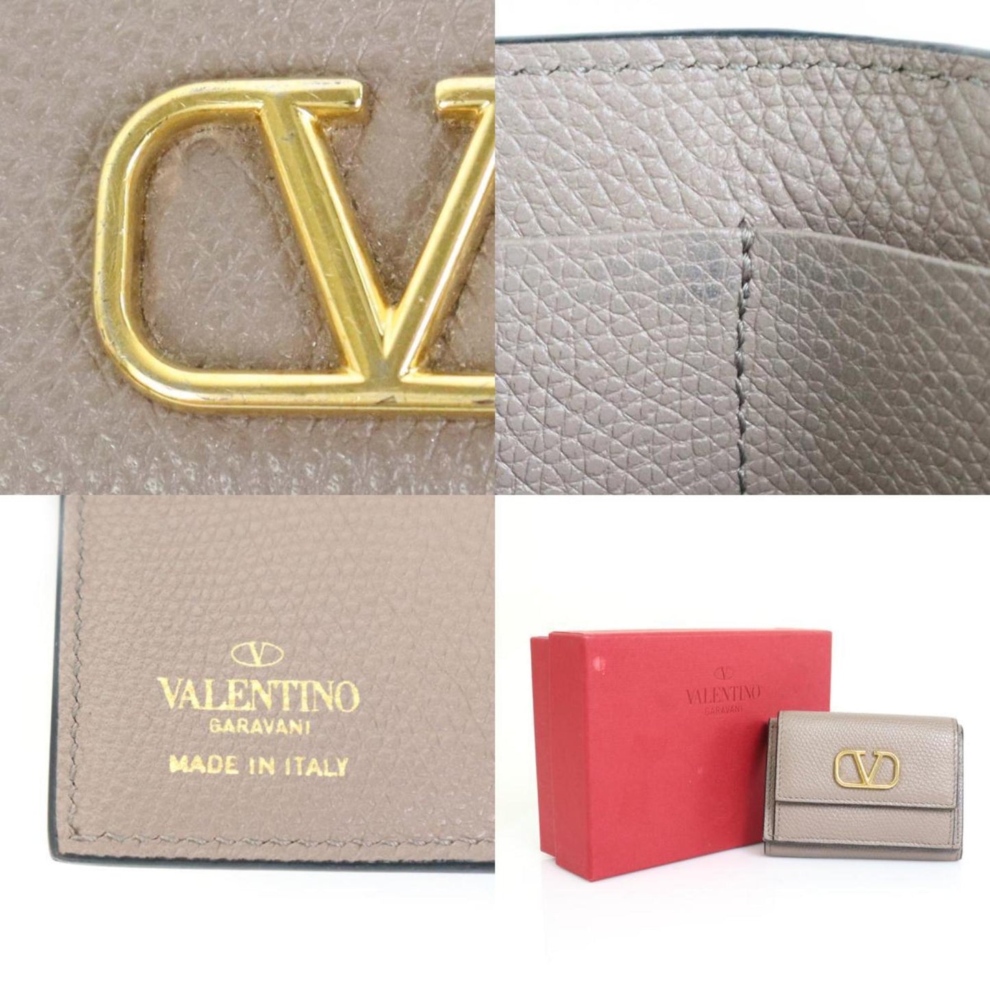 Valentino Garavani Gray Leather Wallet
