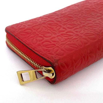 Loewe Red Leather Repeat Zip Around Wallet