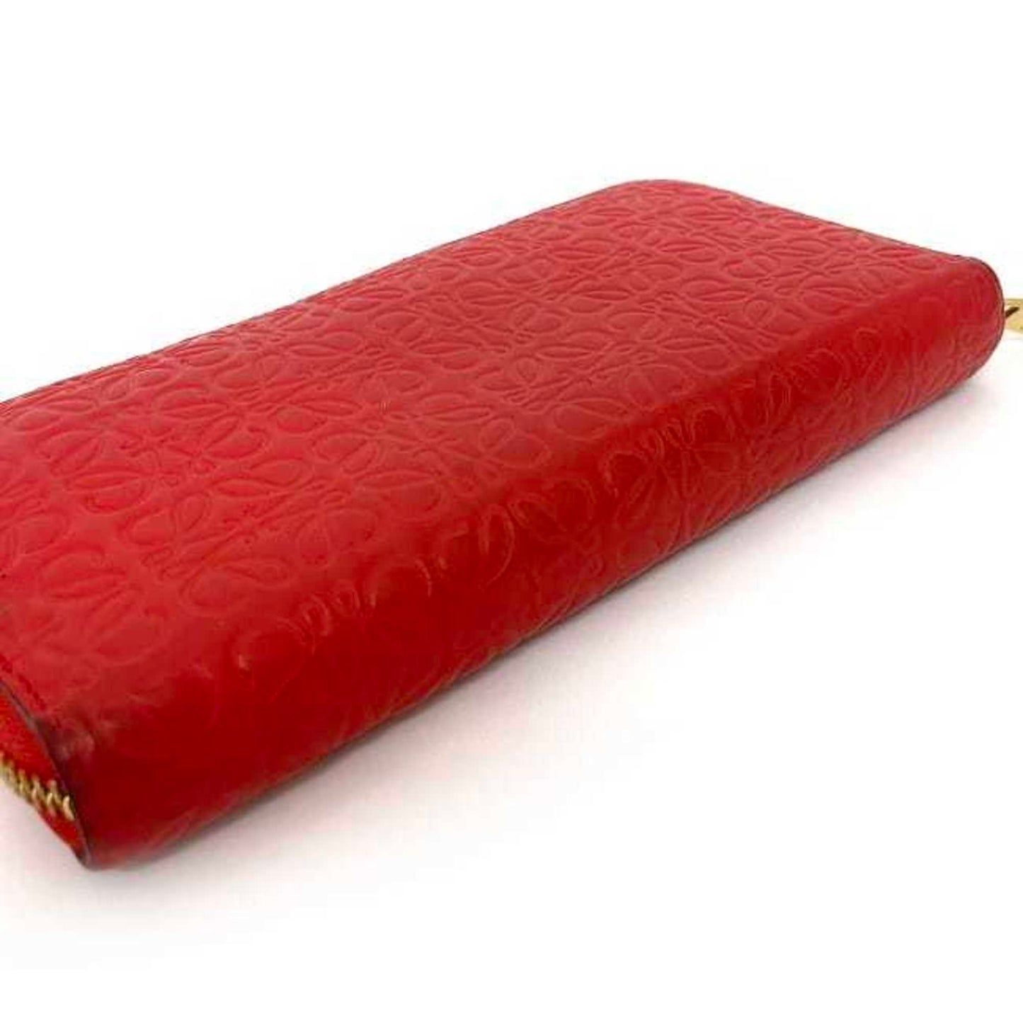 Loewe Red Leather Repeat Zip Around Wallet