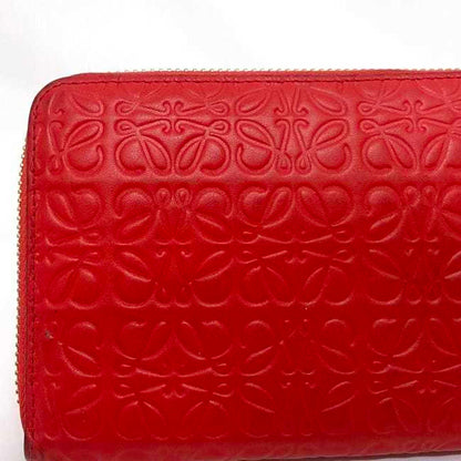 Loewe Red Leather Repeat Zip Around Wallet