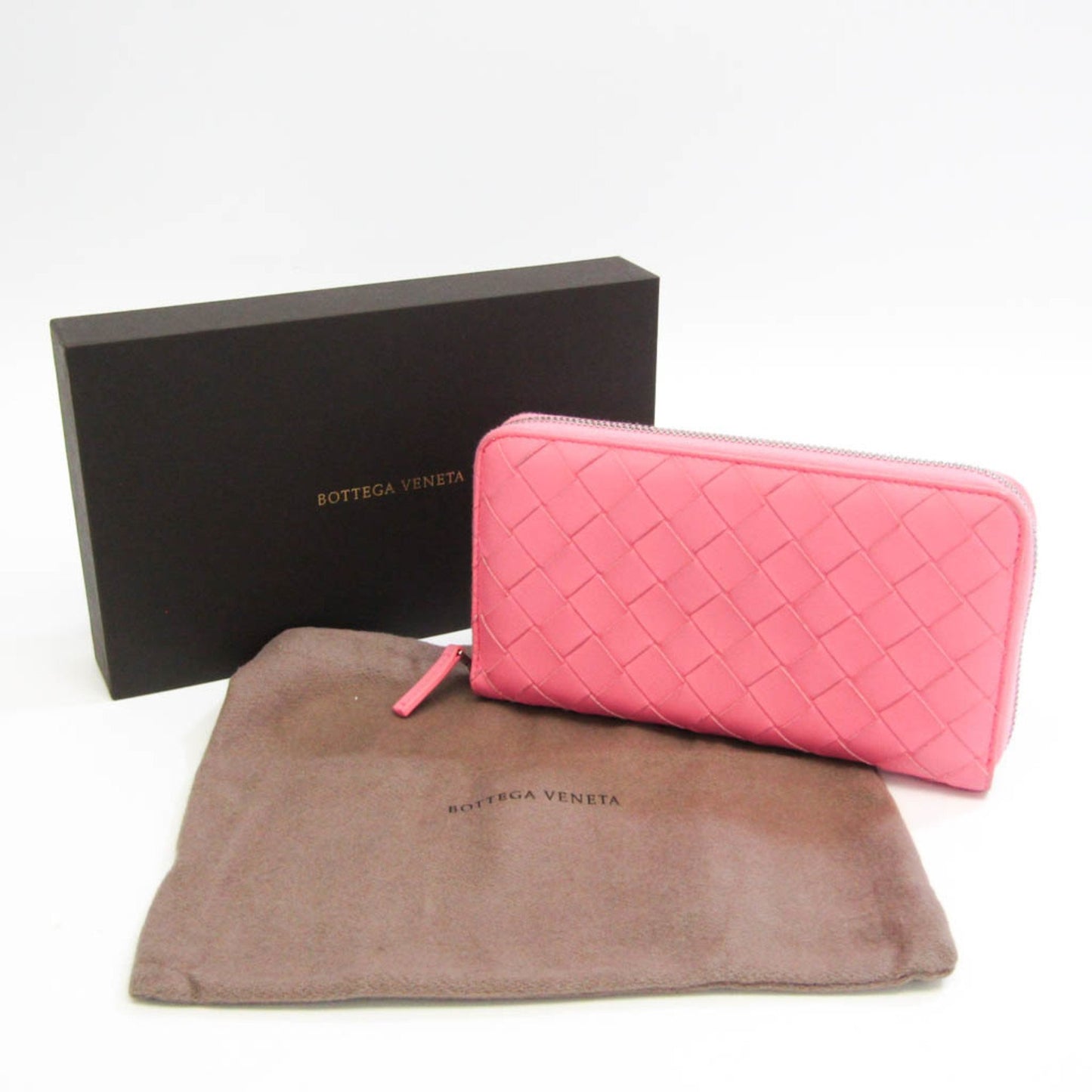 Bottega Veneta Pink Leather Intrecciato