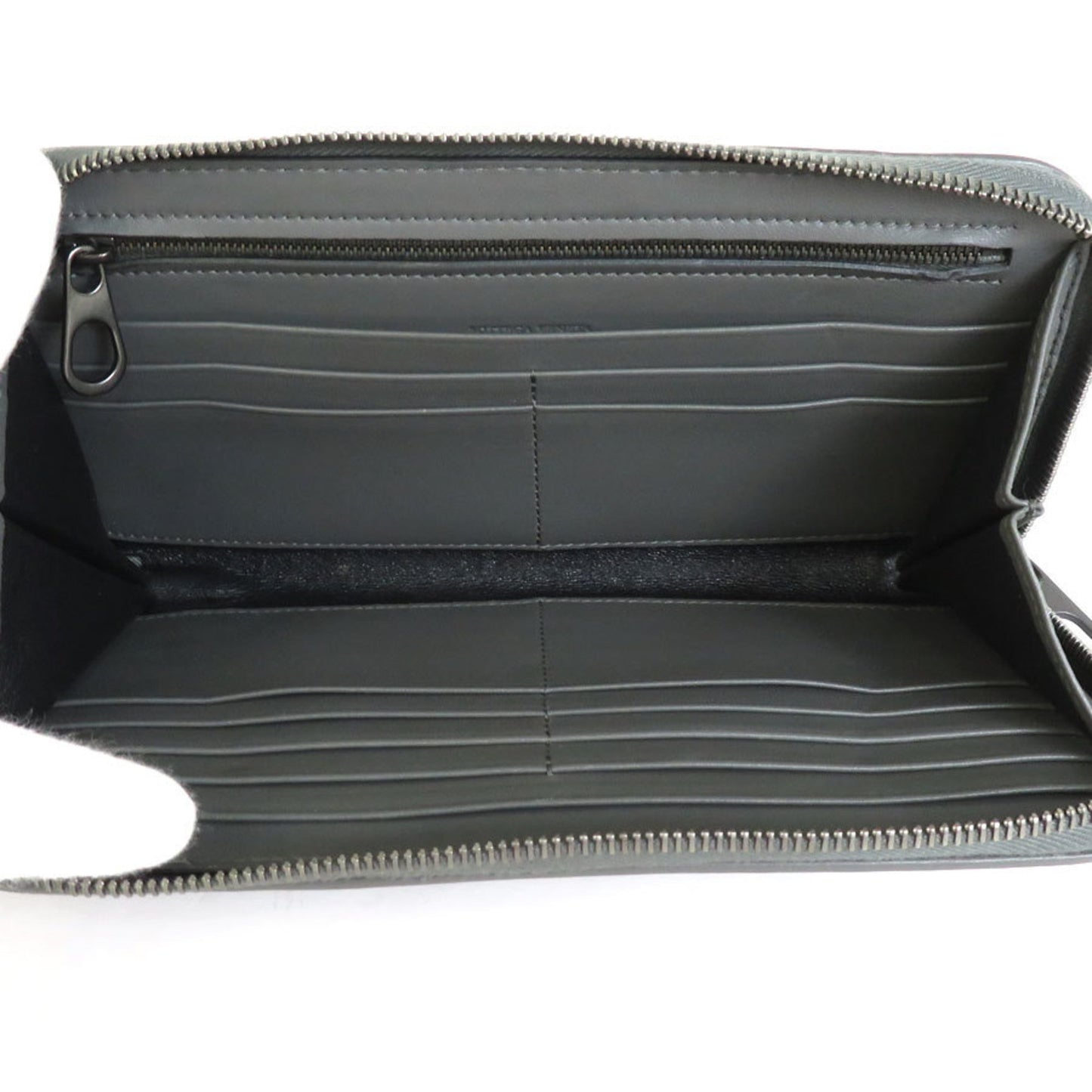 Bottega Veneta Gray Leather Intrecciato