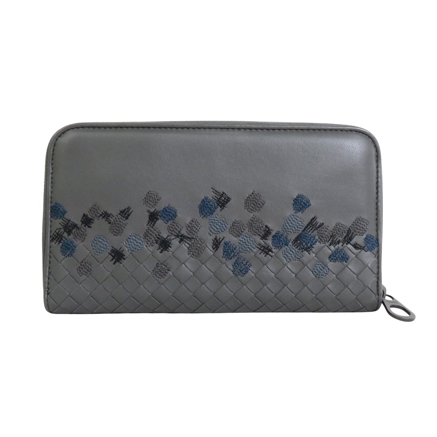Bottega Veneta Gray Leather Intrecciato