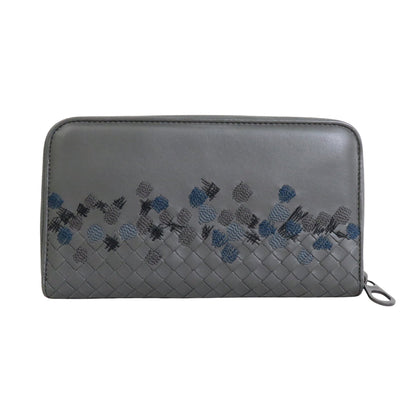 Bottega Veneta Gray Leather Intrecciato