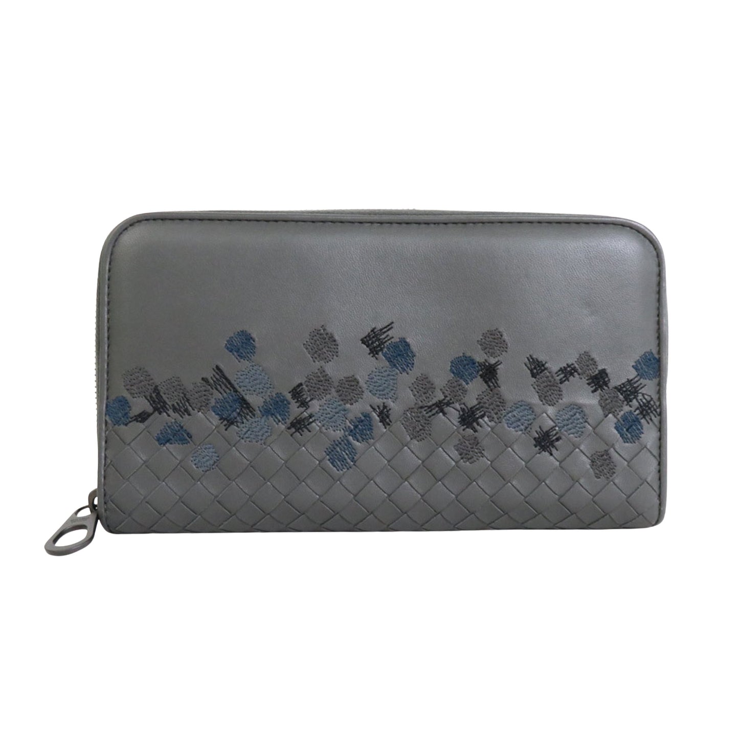 Bottega Veneta Gray Leather Intrecciato