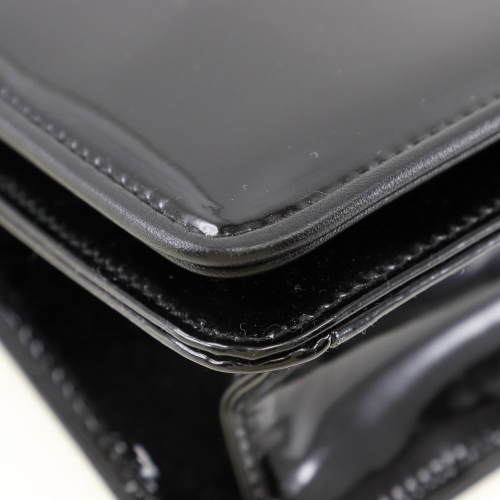 Salvatore Ferragamo Black Patent Leather Clutch
