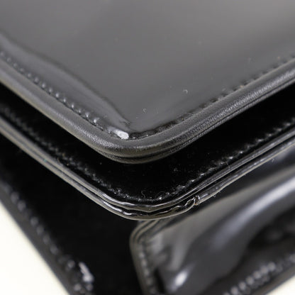 Salvatore Ferragamo Black Patent Leather Clutch