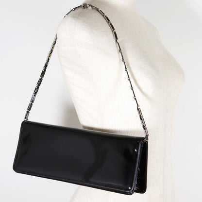 Salvatore Ferragamo Black Patent Leather Clutch