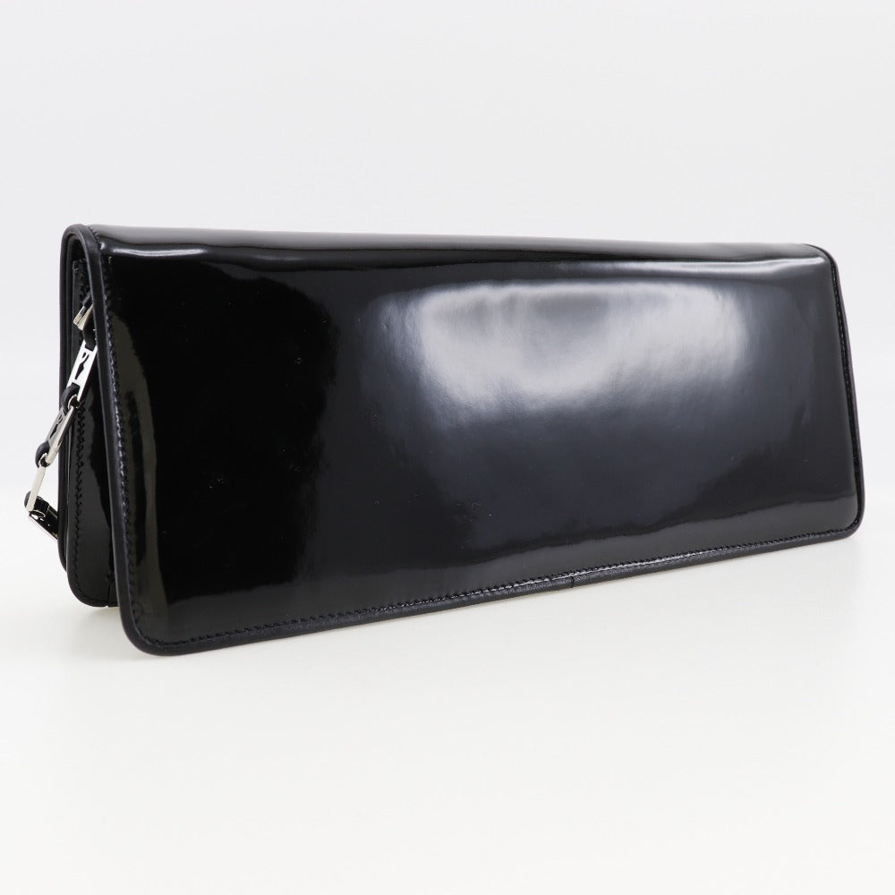Salvatore Ferragamo Black Patent Leather Clutch