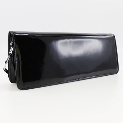 Salvatore Ferragamo Black Patent Leather Clutch