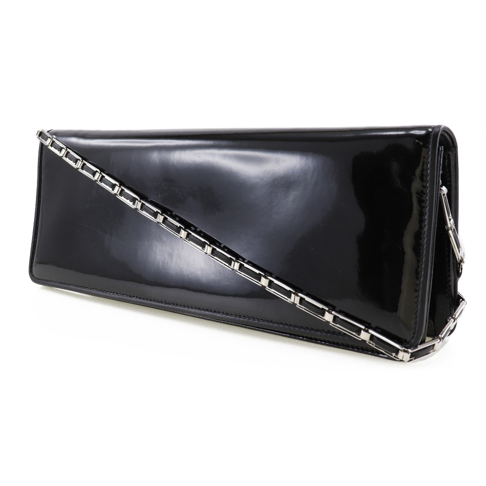 Salvatore Ferragamo Black Patent Leather Clutch
