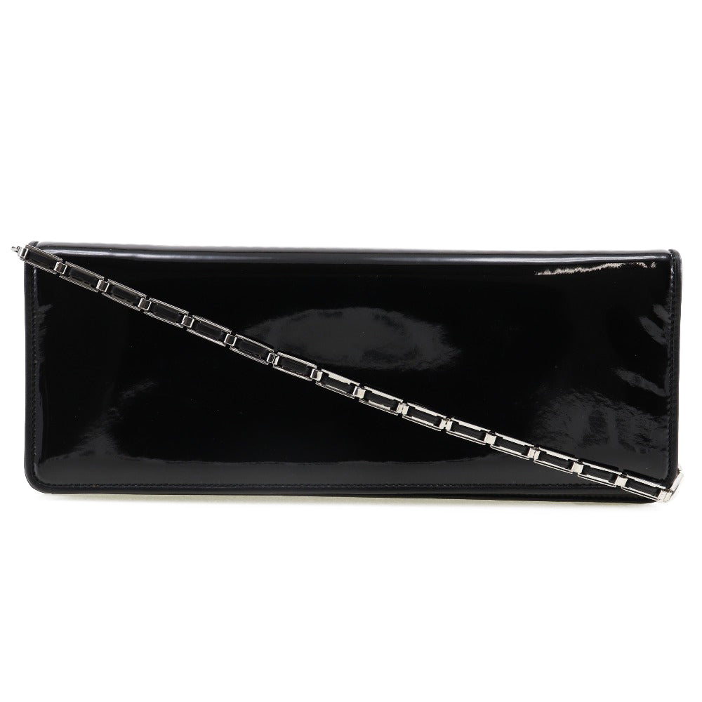 Salvatore Ferragamo Black Patent Leather Clutch