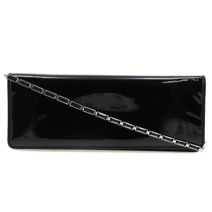 Salvatore Ferragamo Black Patent Leather Clutch