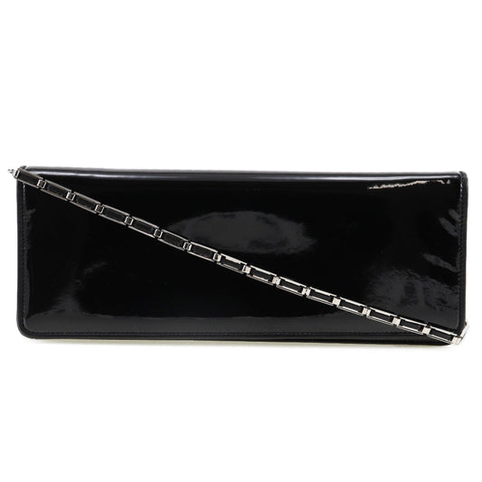 Salvatore Ferragamo Black Patent Leather Clutch