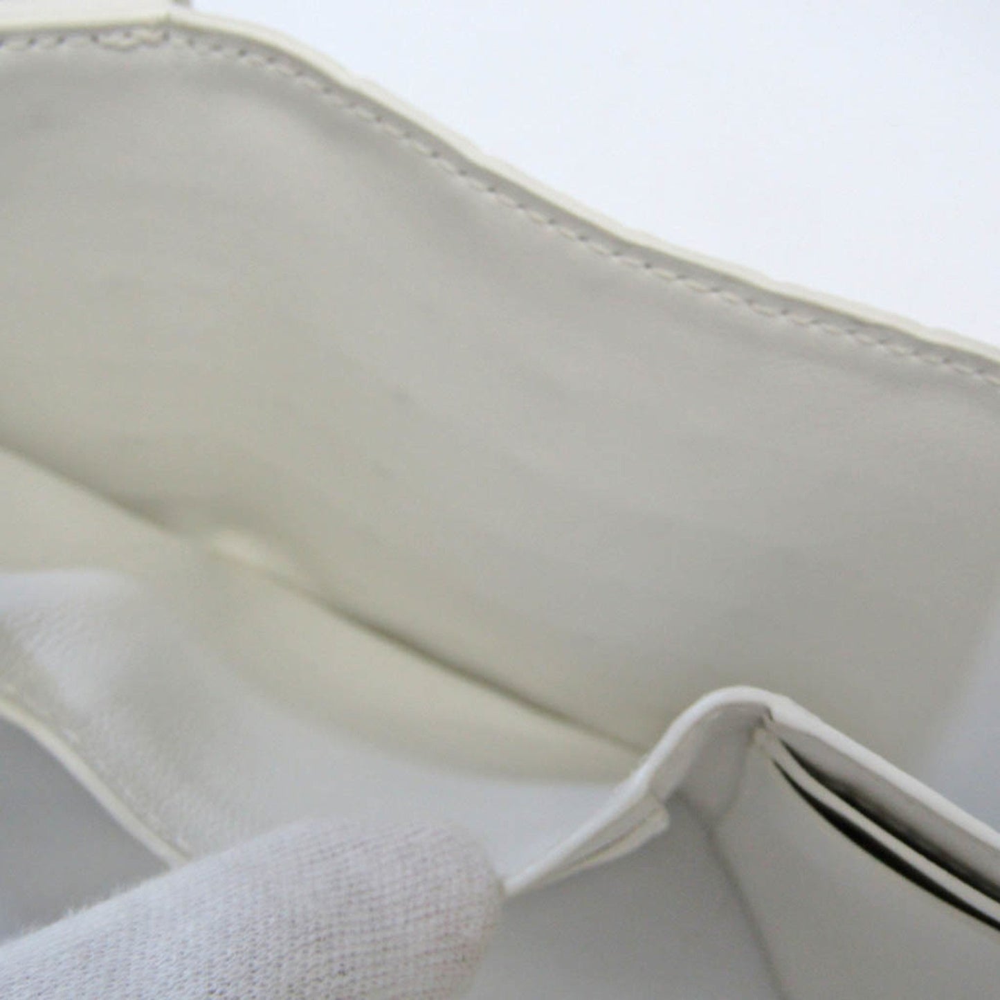 Bottega Veneta White Leather Intrecciato
