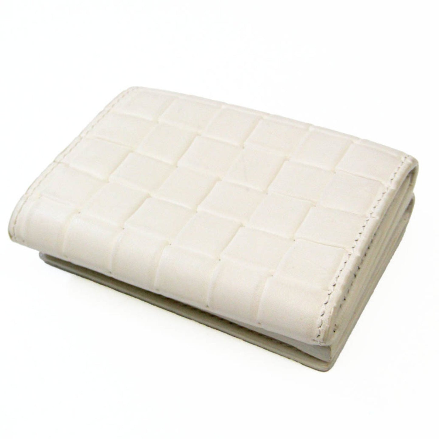 Bottega Veneta White Leather Intrecciato