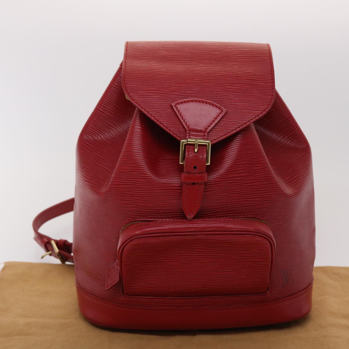 Louis Vuitton Red Leather Montsouris