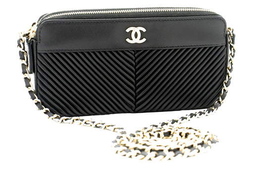 Chanel Black Leather V-stich