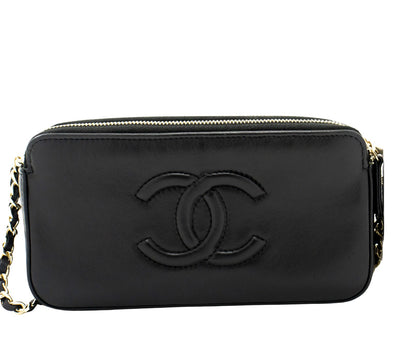 Chanel Black Leather V-stich