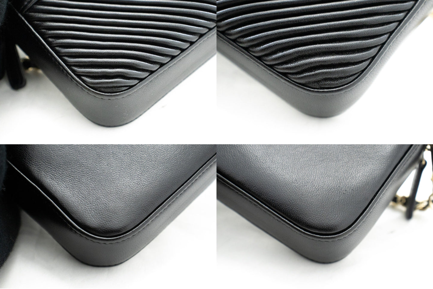 Chanel Black Leather V-stich