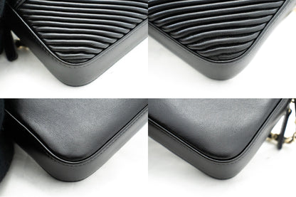 Chanel Black Leather V-stich