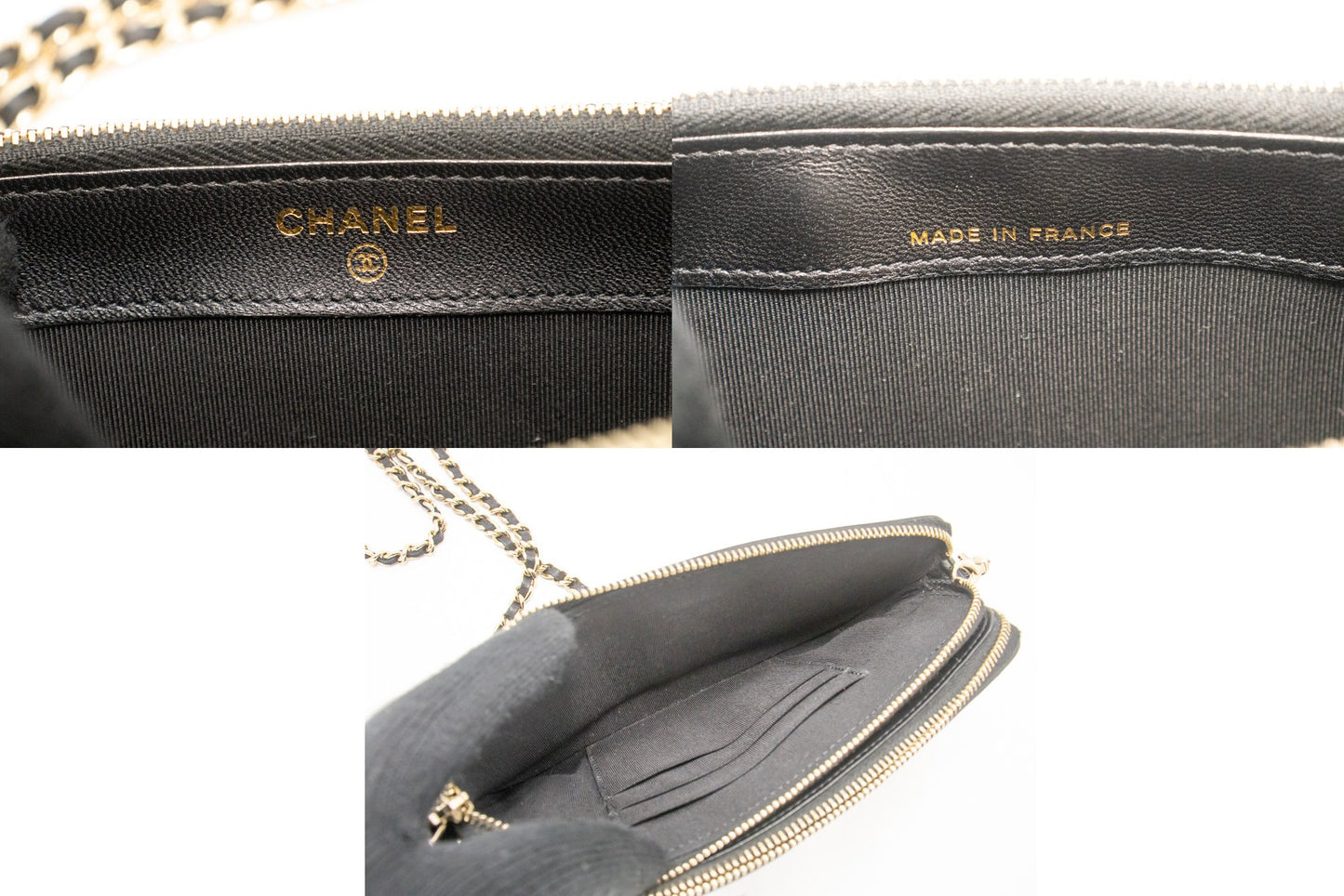 Chanel Black Leather V-stich