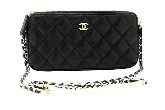 Chanel Black Leather Wallet On Chain