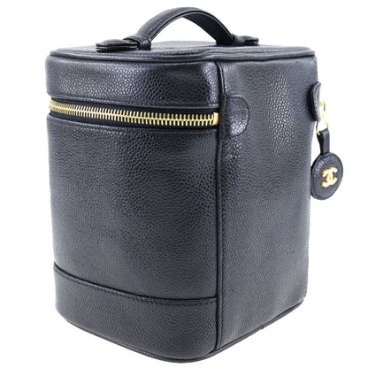 Chanel Black Leather Vanity