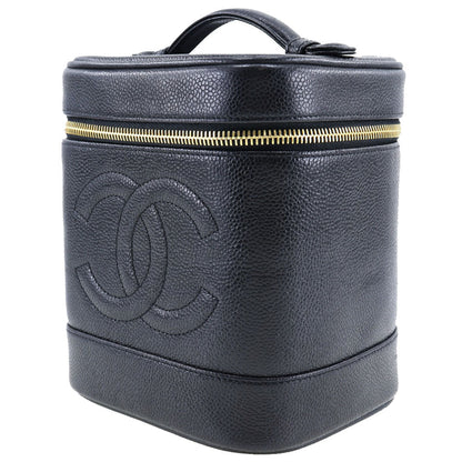 Chanel Black Leather Vanity
