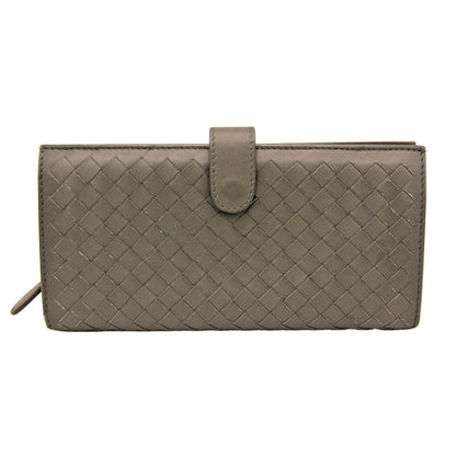Bottega Veneta Gray Leather Intrecciato