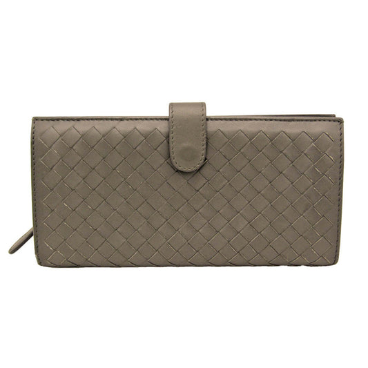 Bottega Veneta Gray Leather Intrecciato