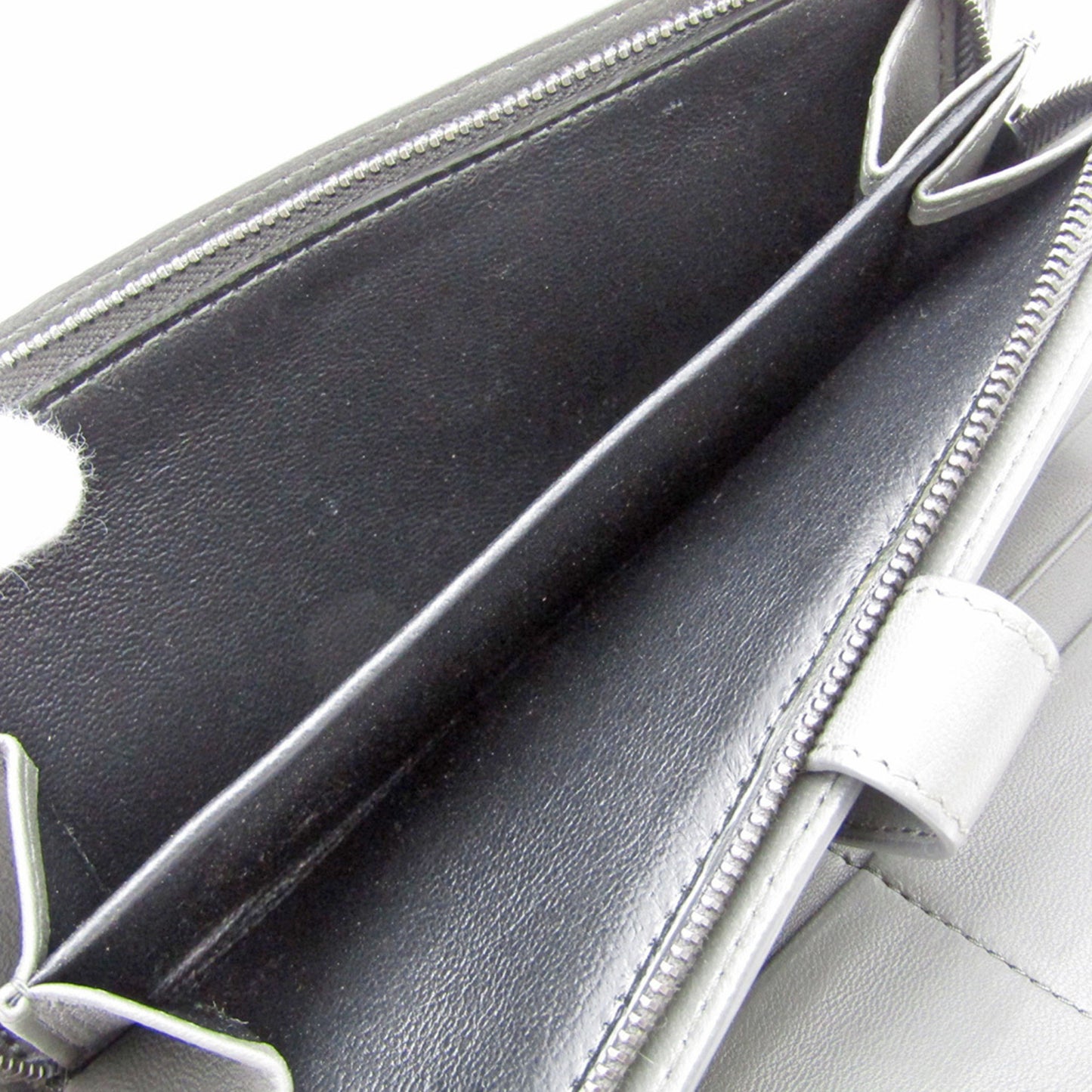 Bottega Veneta Gray Leather Intrecciato