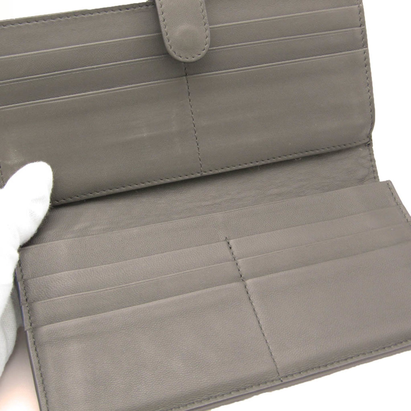 Bottega Veneta Gray Leather Intrecciato