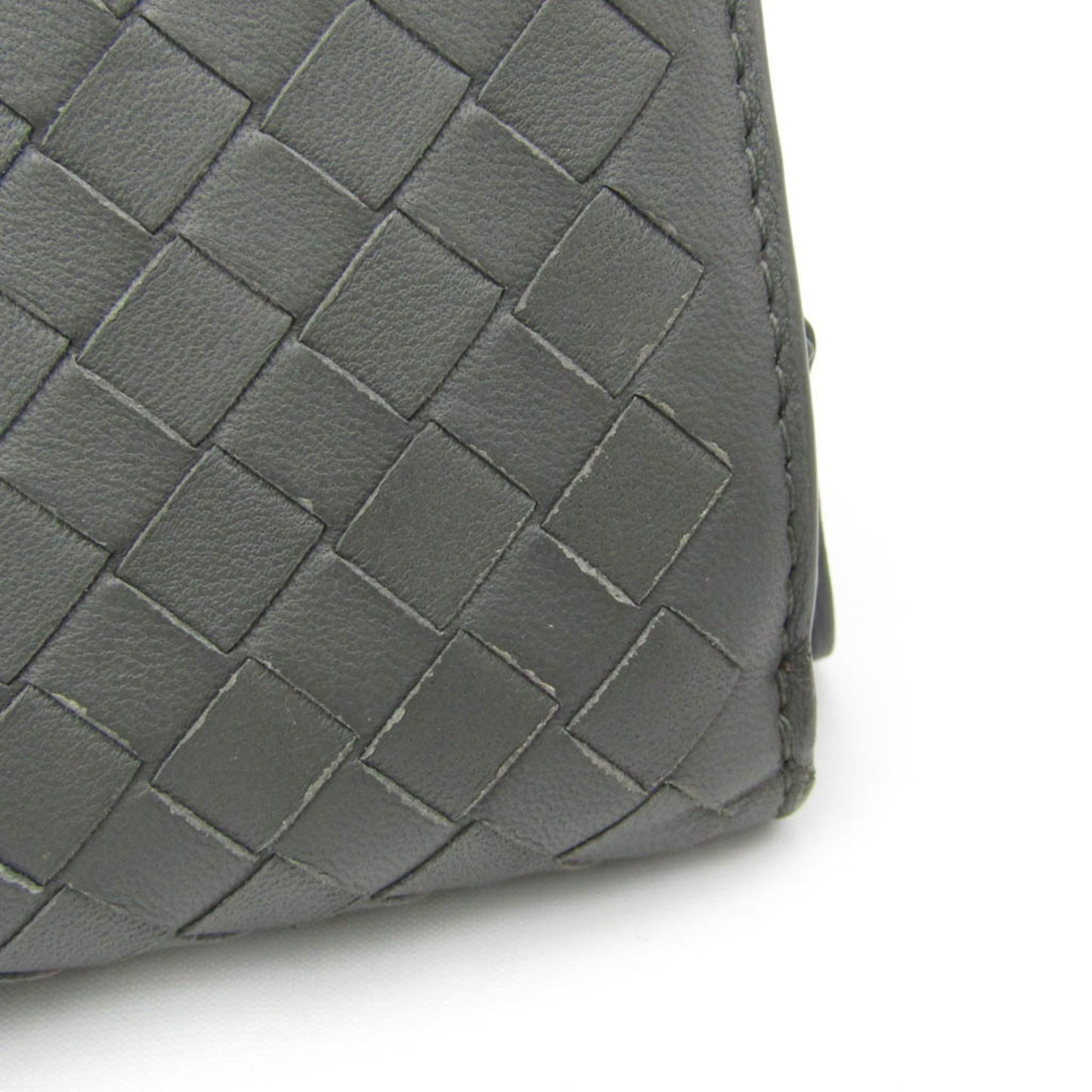Bottega Veneta Gray Leather Intrecciato