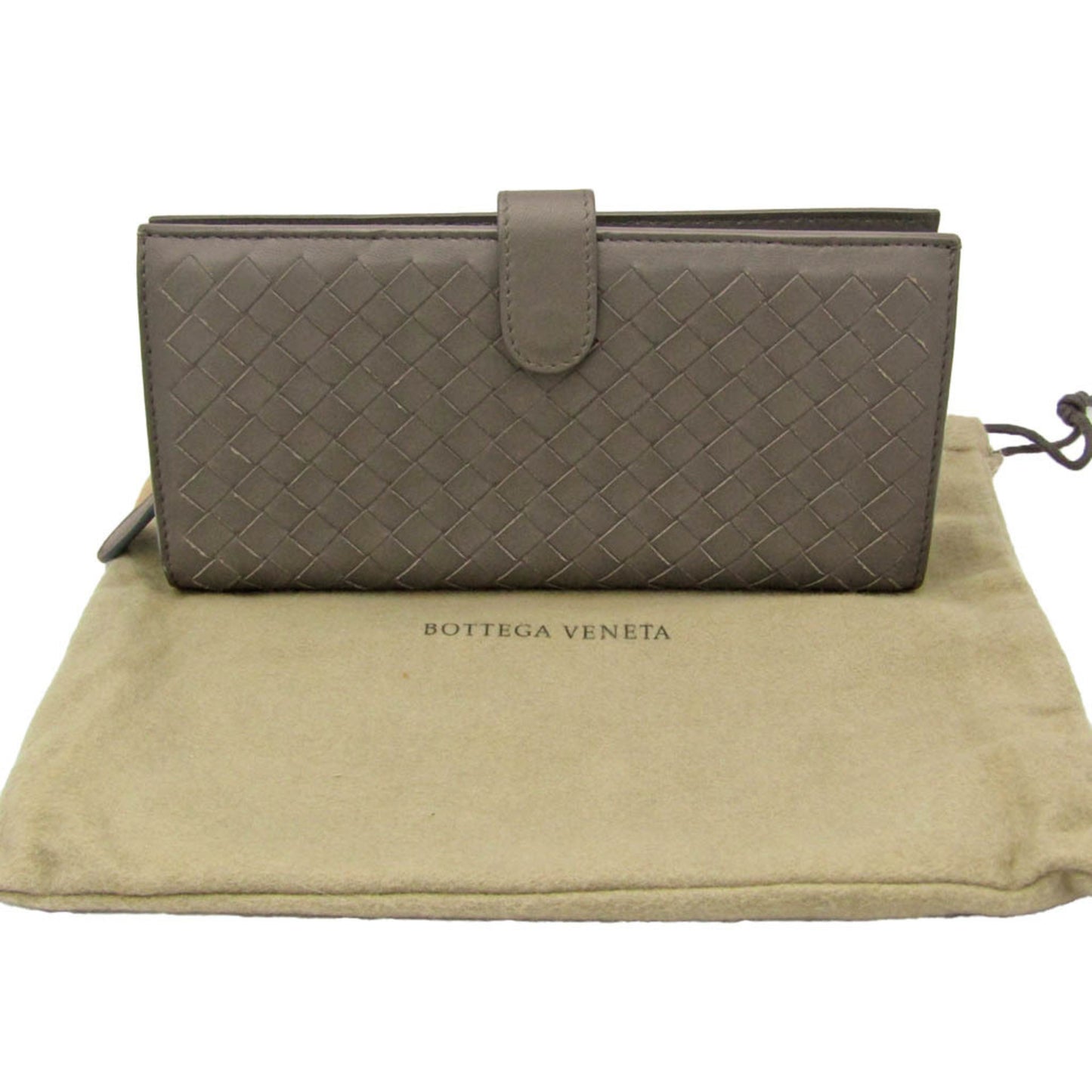 Bottega Veneta Gray Leather Intrecciato