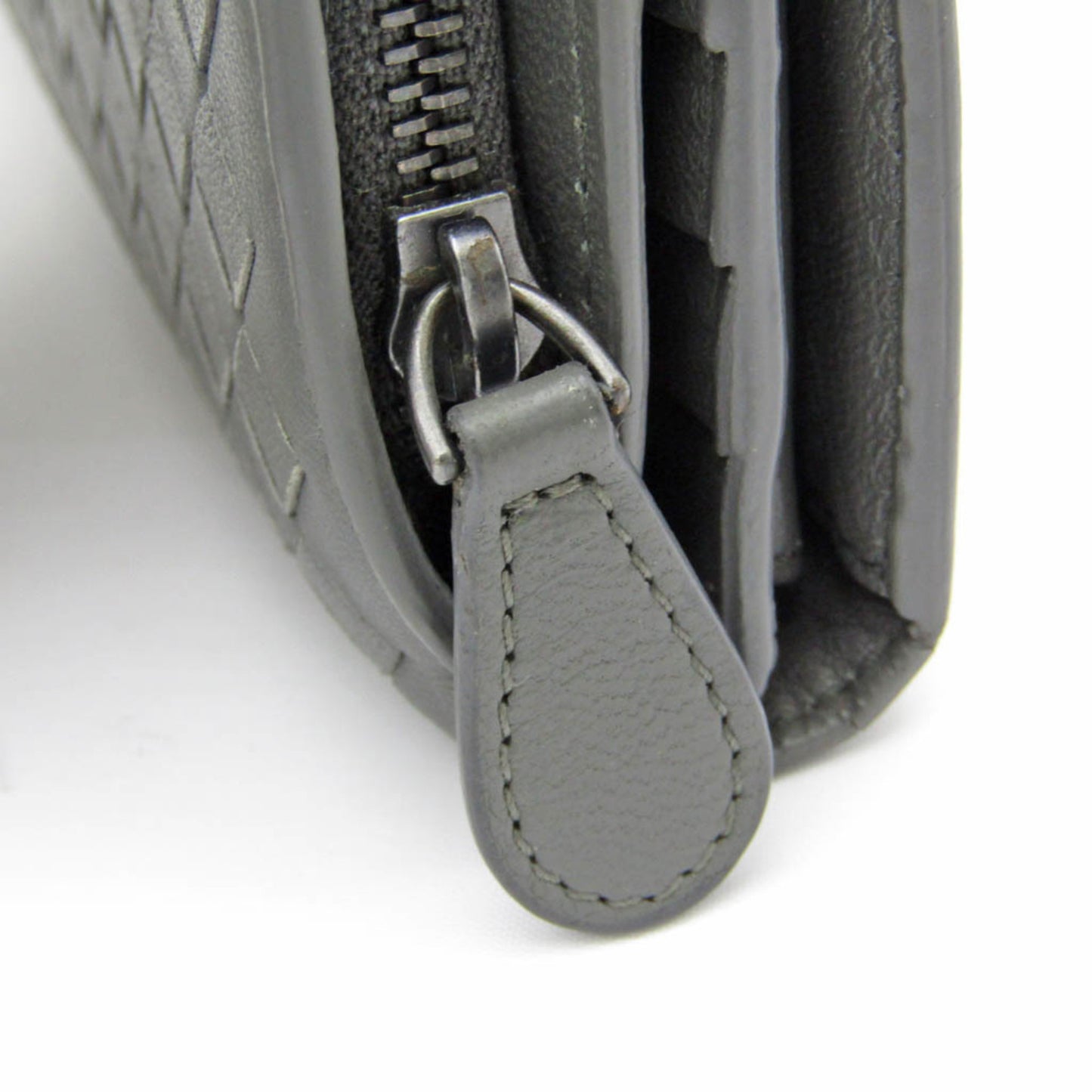 Bottega Veneta Gray Leather Intrecciato