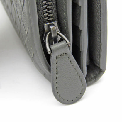 Bottega Veneta Gray Leather Intrecciato