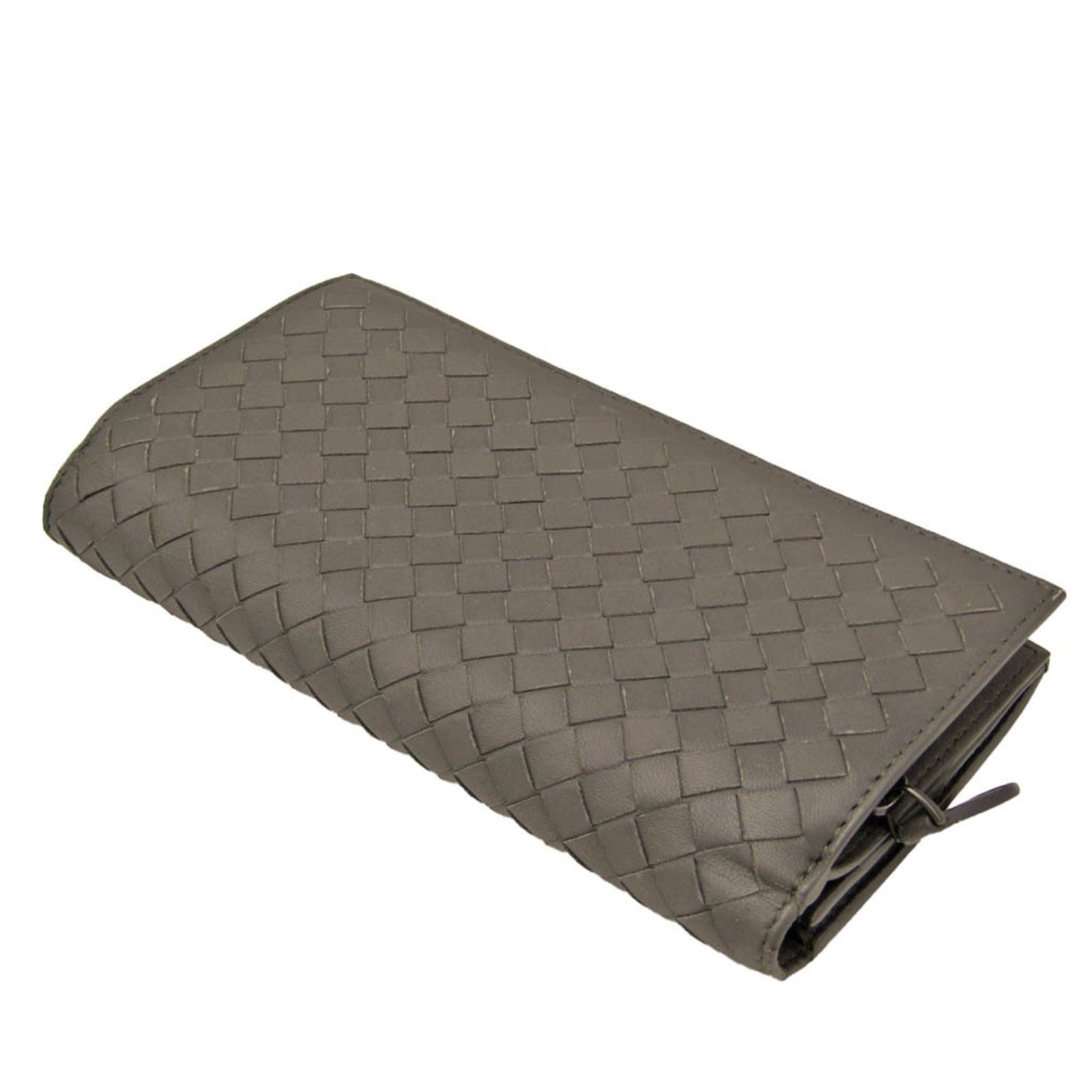 Bottega Veneta Gray Leather Intrecciato